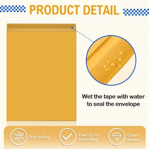Motipuns 100 Pcs 14'' x 18'' Large Mailing Envelopes with Gummed Flaps - Image 4