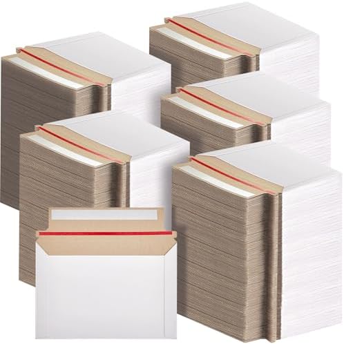Affrolling 600 Pcs 6.5 x 4.5 Inch Rigid Photo Mailers Cardboard, White by Affrolling