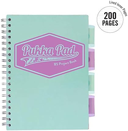 Pukka Pad 5 Subject Spiral Notebook 3-Pack - 200 Pages, 100 Sheets of 80GSM Paper with Repositionable Dividers & Perforated Edges for School & Office Planning & Organization - B5-7 X 10, Pastel - Image 4