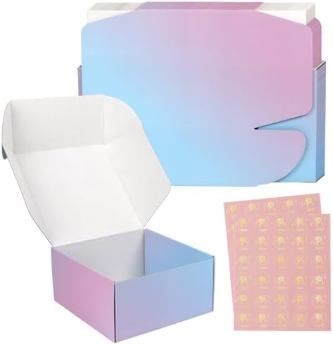 8"x8"x4" Medium Shipping Boxes, 30 Pack Medium Cardboard Packing Boxes, Purple Mailing Shipping Boxes for Small Business by DERZIFUN