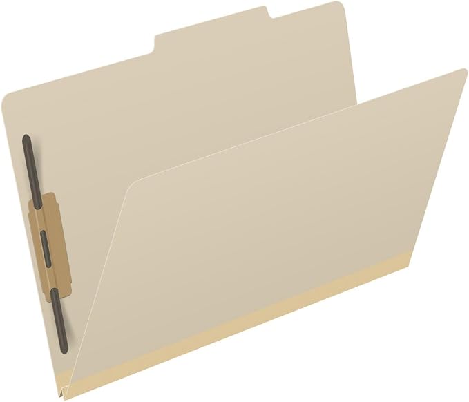 Top Tab Pressboard Folders, Legal Size, 2" exp, Fasteners Pos #1 & #3, Manila (Box of 25) - Image 2