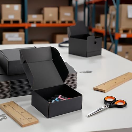 8x6x3 inch Black Shipping Boxes for Small Business- Set of 25 - Image 5