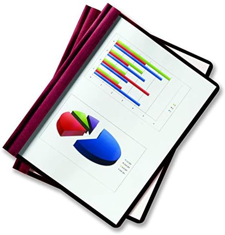 Oxford Clear Front Report Cover, 3 Prong, 1/2 inch Capacity, Burgundy, Letter Size, 25 per Box, (53341) (Pack of 5) - Image 2