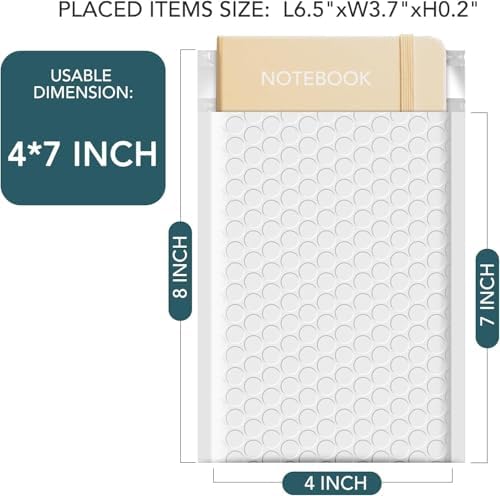 Metronic 1000 Pack Bubble Mailer 4X8 Inch White, Usable Size 4x7 - Image 2