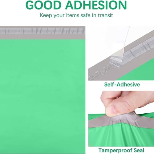 Metronic Poly Mailers Bags Large Shipping Bags 14.5x19 100 Pcs Green - Image 2