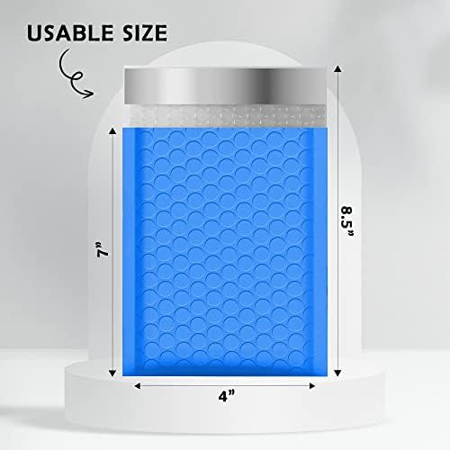Yens Bulk Blue Poly Bubble Mailers 4x8 500 Pack Usable 4x7 - Image 2