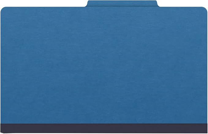 25 Pt. Pressboard Classification Folders, 2/5 Cut ROC Top Tab, Legal Size, No Dividers, Royal Blue (Box of 25) - Image 3
