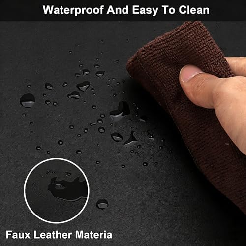 Faux Leather Table Cover,1.8mm Thick,42x78 Inch Table Protector,Table Protector for Dining Room Table,Table Pads for Dining Room Table Rectangular.(Black+Black,42x78) - Image 5