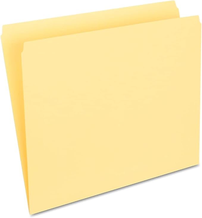 Staples File Folders, Single Tab, Letter Size, Yellow, 100/Box (ST509661-CC) by Staples