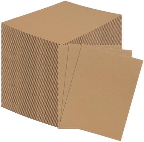 RLAVBL 100 Pack 9x12 Corrugated Cardboard Sheets, Flat Cardboard Inserts for Shipping, Mailing, Packing, DIY Crafts by RLAVBL