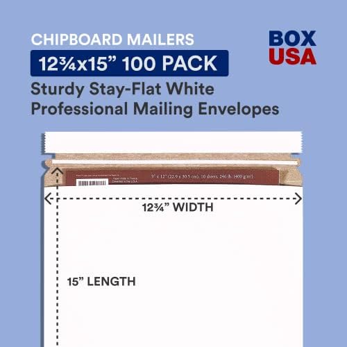 BOX USA StayFlat Mailer, 12.75"L x 15"W, Pack of 100 | Stayflats Envelope Keeping Photo & Shipping Mailers, Flat White, 11"L x 13.5"W 100-Pack | Thin Stayflat Mailers for Packing, Shipping and Storage - Image 3