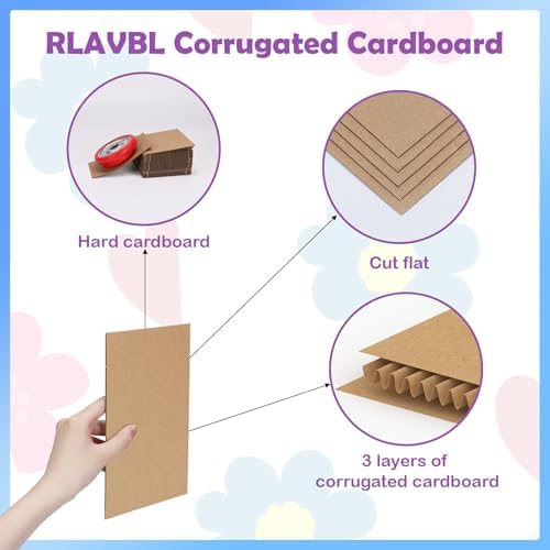 RLAVBL 200 Pack 5x7 Corrugated Cardboard Sheets, Flat Cardboard Inserts for Shipping, Mailing, Packing, DIY Crafts - Image 3