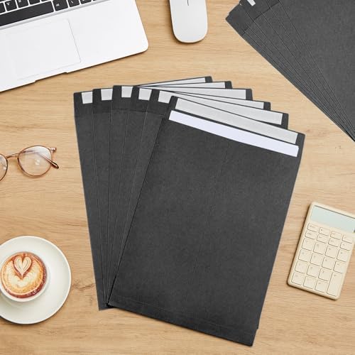100 Pcs 9'' x 12'' Catalog Envelopes Self Adhesive Manila, Black - Image 4