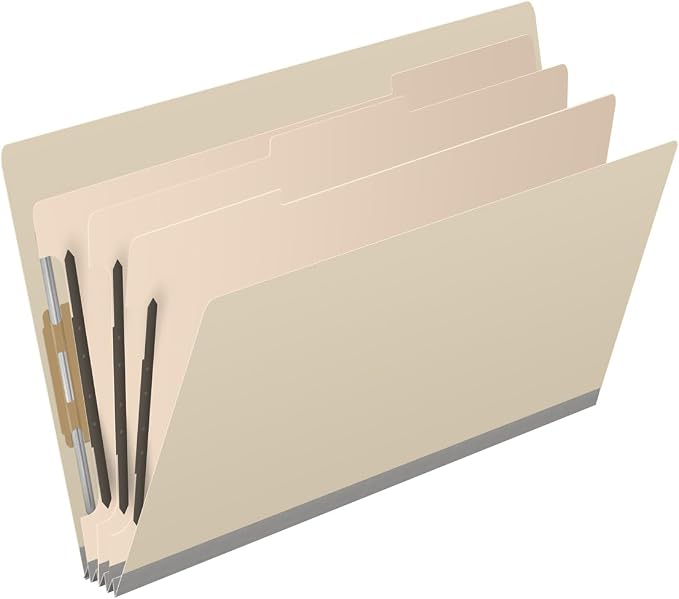 Ecom Folders Manila Classification Folders | Legal Size 18 Pt Manila Stock with 3 Dividers | Full Cut End Tab Shelf Filing Folder for Medical, Legal & Office Records | Box of 10 - Image 2