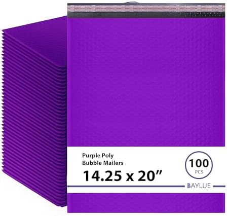 Purple Bubble Mailers 14.50x20, Poly Padded Envelopes #7, 100 Pack by BAYLUE