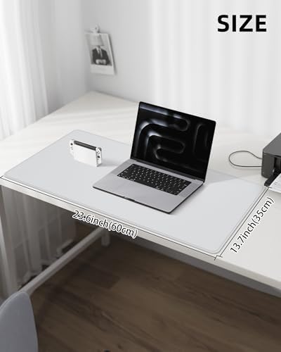 AFIING Desk Pad Protector 23.6" x 13.7" - Non-Slip Waterproof PU Leather Desk Mat for Mouse, Keyboard, Laptop, Office and Home Workspace (Ivory White) - Image 5
