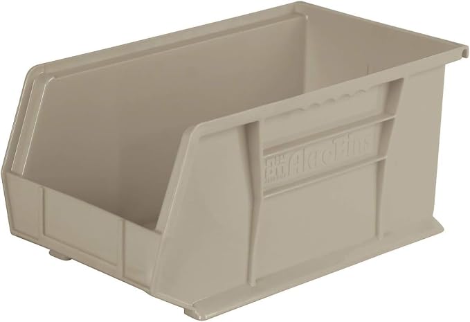 Akro-Mils 30240 AkroBins Plastic Storage Bins, 15"x8"x7", Stone, 12-Pack | Space-Saving Stackable Bins for Garage, Pantry, Craft Organization - Image 10