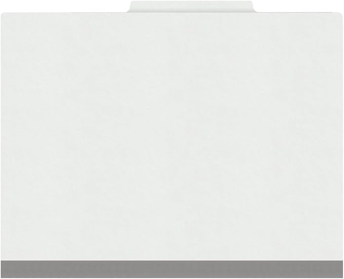 Heavy Duty End Tab Color Folders, 2/5 Cut ROC Top Tab, Letter Size, 2 Divider, White (Box of 10) - Image 3