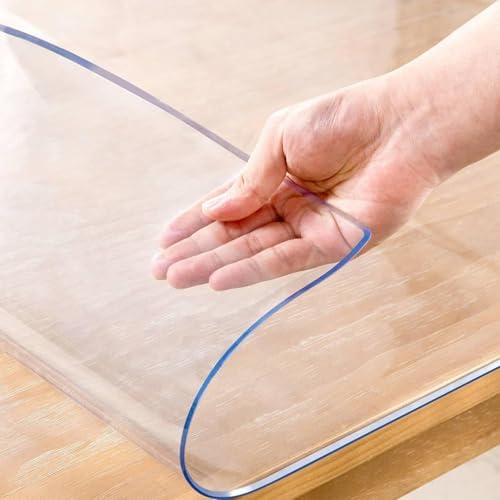 42 x 56 Inch Clear Table Cover Protector, 2mm Thick Clear Table Protector for Dining Room Table, Plastic Table Cover, Waterproof Table Pad for Kitchen, Office by Eisdroma