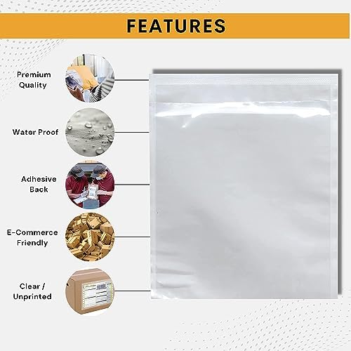 1000 Pack 6"x10" Shipping Label Sleeves – Clear Self-Adhesive Packing Slip Pouches, Waterproof Packing List Envelopes – Ideal for Shipping Documents, Mailing Labels, Invoices & Packing Slips - Image 5