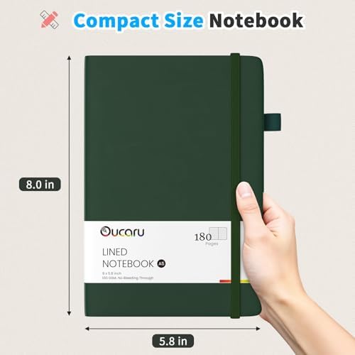Oucaru 2 Pack A5 Lined Journal Notebook for Writing, 180 Pages - Image 2