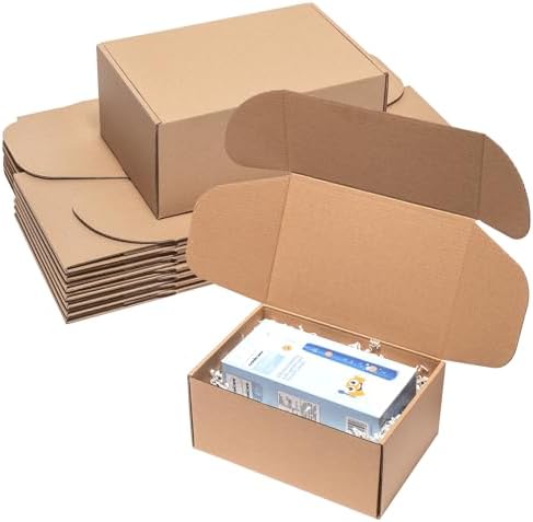 Wowxyz Shipping Boxes 9x6x4 Inches 25 Pack Corrugated Cardboard Brown Box by Wowxyz