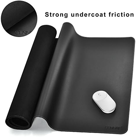 CENNBIE Leather Desk Mat Protector, 39.3" x 19.6" Large Mouse Pad(Black) - Image 5