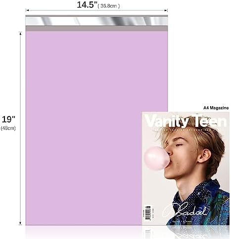 Fuxury 500 Pcs Poly Mailers 14.5x19 Inch, Bulk Shipping Bags for Clothing, Strong Adhesive Shipping Envelopes for Small Business Suppliers,Waterproof Mailers Poly Bags Mailing Envelopes Purple - Image 2
