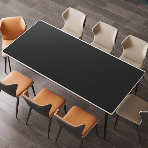 Cacoy 78.7"x31.5" XXL PU Leather Desk Mat, Waterproof Meeting Desk Pad Protector, Large Gaming Computer Mouse Pad, Extended Office Desk Decor, Desktop Cover Mat Conference Table Pads (Black) - Image 4