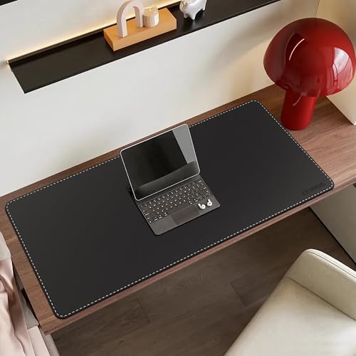 CENNBIE Leather Desk Mat Protector, 35.5" x 16" Office Desk Pad (Black) - Image 5