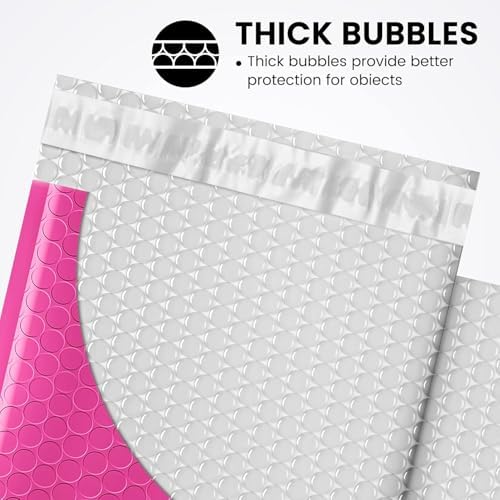 Fuxury Bubble Mailers 6x10" 100 Pack Pink Thick Padded Envelopes - Image 4