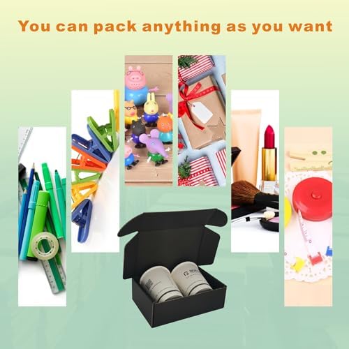 300 Pack 6x4x2'' Small Shipping Boxes, Corrugated Cardboard Mailers for Business, Black (CM642B-300) - Image 6