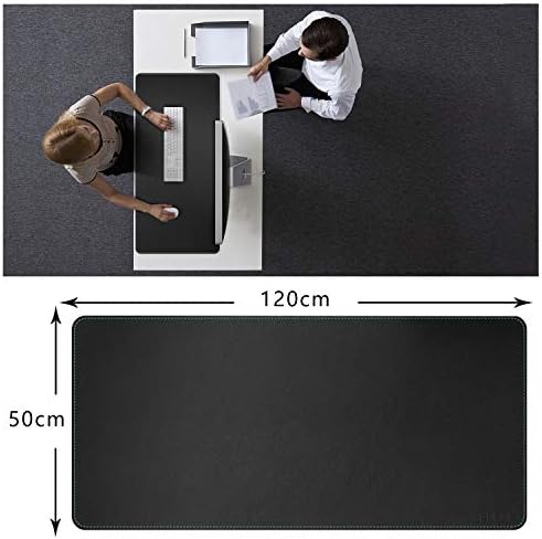 CENNBIE Leather Desk mat Protecter 47.2X19.6in Super Large(Black) - Image 3