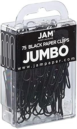 JAM PAPER Colorful Jumbo Paper Clips - Large 2 Inch - Black Paperclips - 75/Pack - Image 2