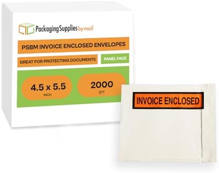 PSBM 2000 PCS 4.5 x 5.5 Inch Orange Panel Face Invoice Enclosed Packing List Envelopes, Pouches for Mailing Labels, Invoices, Documents and Packing Slips - Image 2