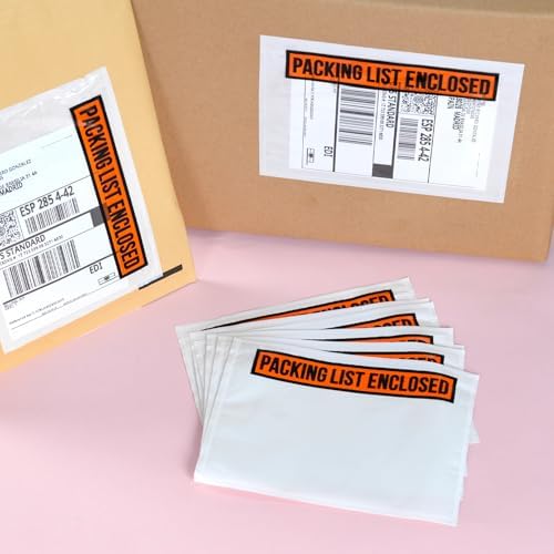 1000pcs 7.5"x5.5" Packing List Envelopes Self-seal Packing Slip Envelope Pouches Shipping Label Sleeves Top Loading Packing List Enclosed Bags. by COMUNI