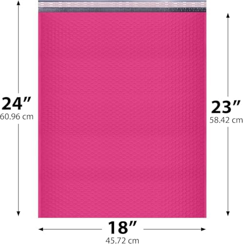 Hot Pink Bubble Mailers 18x23, Self Seal Poly Padded Envelopes #9, 20 Pack - Image 2