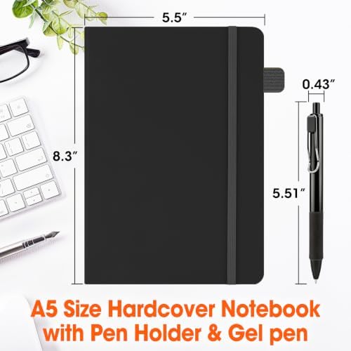 BGUP 20 Pack Lined Journal Notebook with Pen, A5 Hardcover Leather Journal 5.5"*8.3", Black 136 Pages College Ruled Notebooks and Pen Set for Office School Business Supplies - Image 2