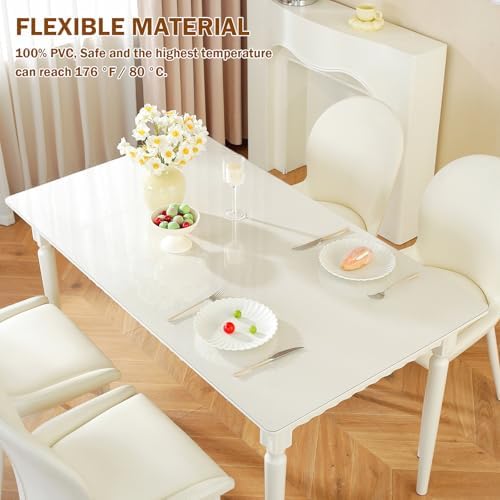 Royhom Clear Table Protector 36 x 72 Inch, 1.5mm Plastic Table Cover - Image 3