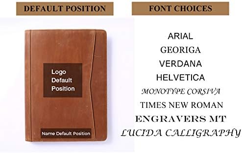 Personalized Leather Portfolio Padfolio for Men, Engraved Gifts for Father's Day for Husband from Wife, Customized Leather Gifts Present for Son/Dad, for Birthday, Brown - Image 2