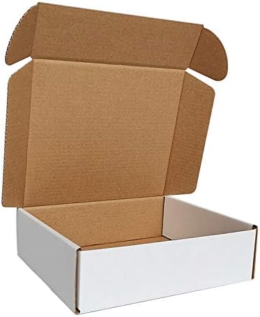 7x6x2'' Small Shipping Boxes 25 Pack, Corrugated Cardboard Mailers for Small Business, White (CM762-25) by CH-BOX