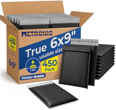 Metronic Bubble Mailers 6x10" 450Pack Padded Envelope True 6x9" Usable Size by METRONIC