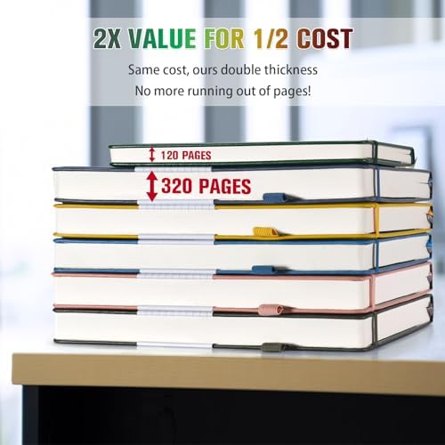 5 Pack Bullet Dotted Notebook Bulk, A5, 312 Numbered Pages Dot Journal Set - Image 2
