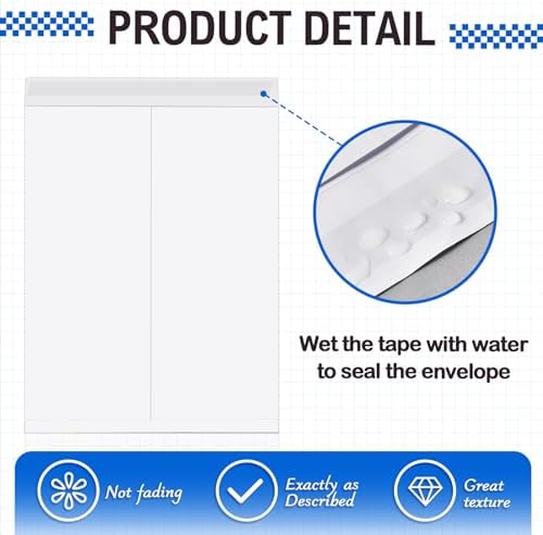 Motipuns 50 Pcs 14'' x 18'' Large Mailing Envelopes 32lb with Gummed Flaps - Image 2