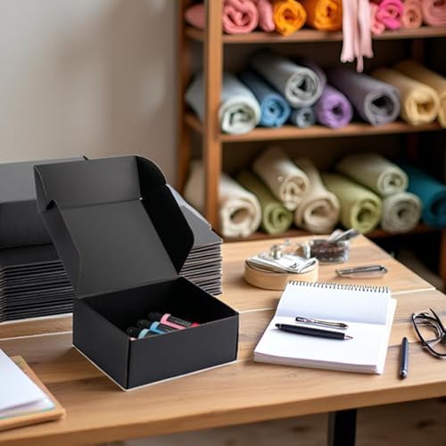 8x6x3 inch Black Shipping Boxes for Small Business- Set of 25 - Image 4