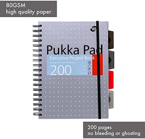 Pukka Pad 5 Subject Spiral Notebook 12-Pack - 200 Pages, 100 Sheets of 80GSM Paper with Repositionable Dividers & Perforated Edges for School & Office Planning & Organization - B5-7 X 10, Metallic - Image 4