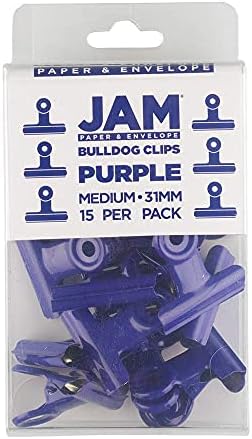 JAM PAPER Metal Bulldog Clips - Medium - 31mm - Purple/Deep Blue - 15/Pack - Image 3