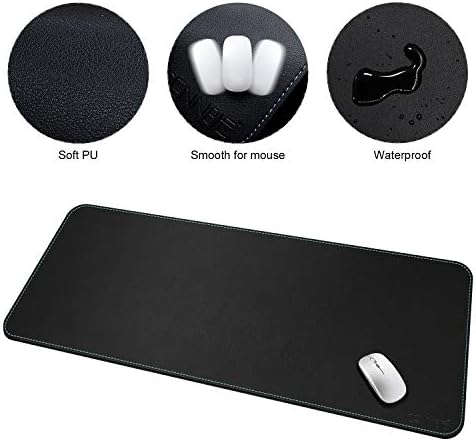 CENNBIE Leather Desk mat Protecter 47.2X19.6in Super Large(Black) - Image 2