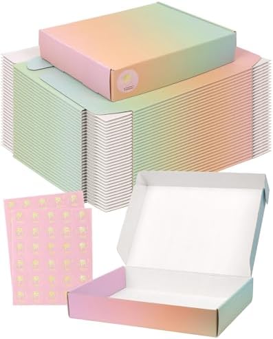 Small Colored Shipping Boxes, 11x8x2 Inch Cute Packaging Box for Gift, Pack of 45 by TryDrem