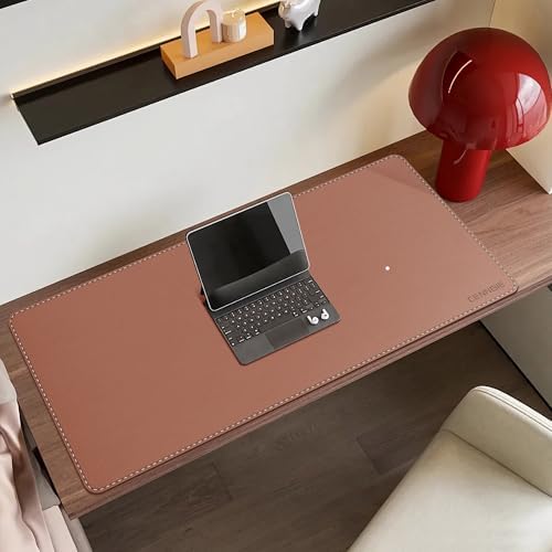 CENNBIE 35.5" x 16" Leather Desk Mat, Computer Mouse Pad for Office(Brown) - Image 4